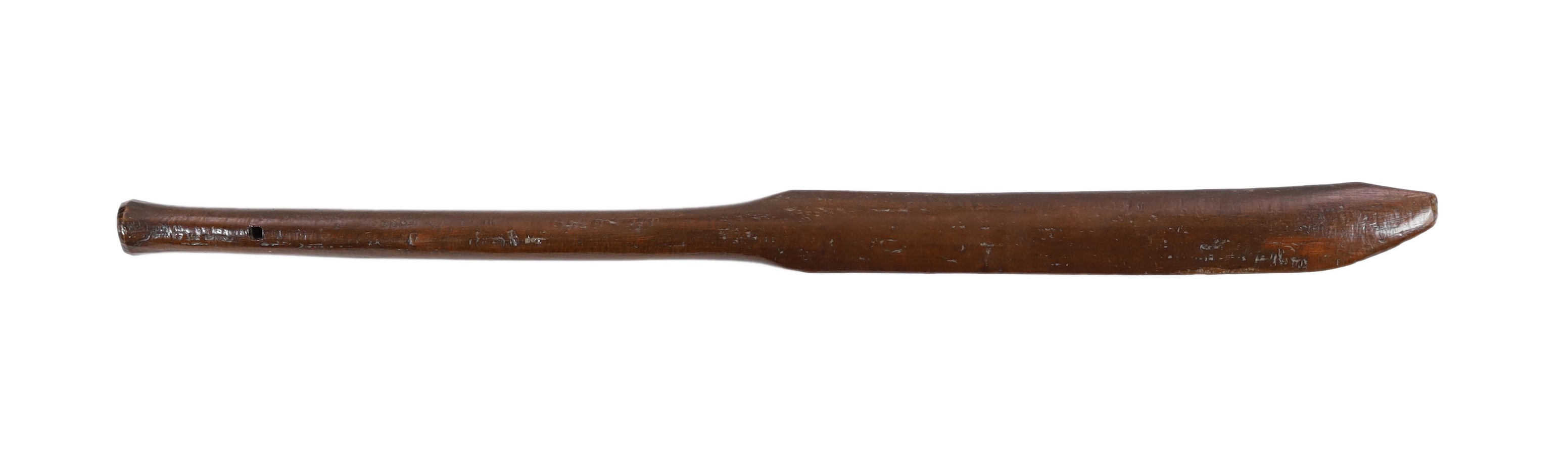 A large Polynesian hardwood war club, 102cm long